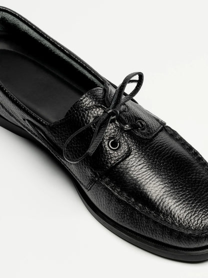The Boat Shoe - Black Grain
